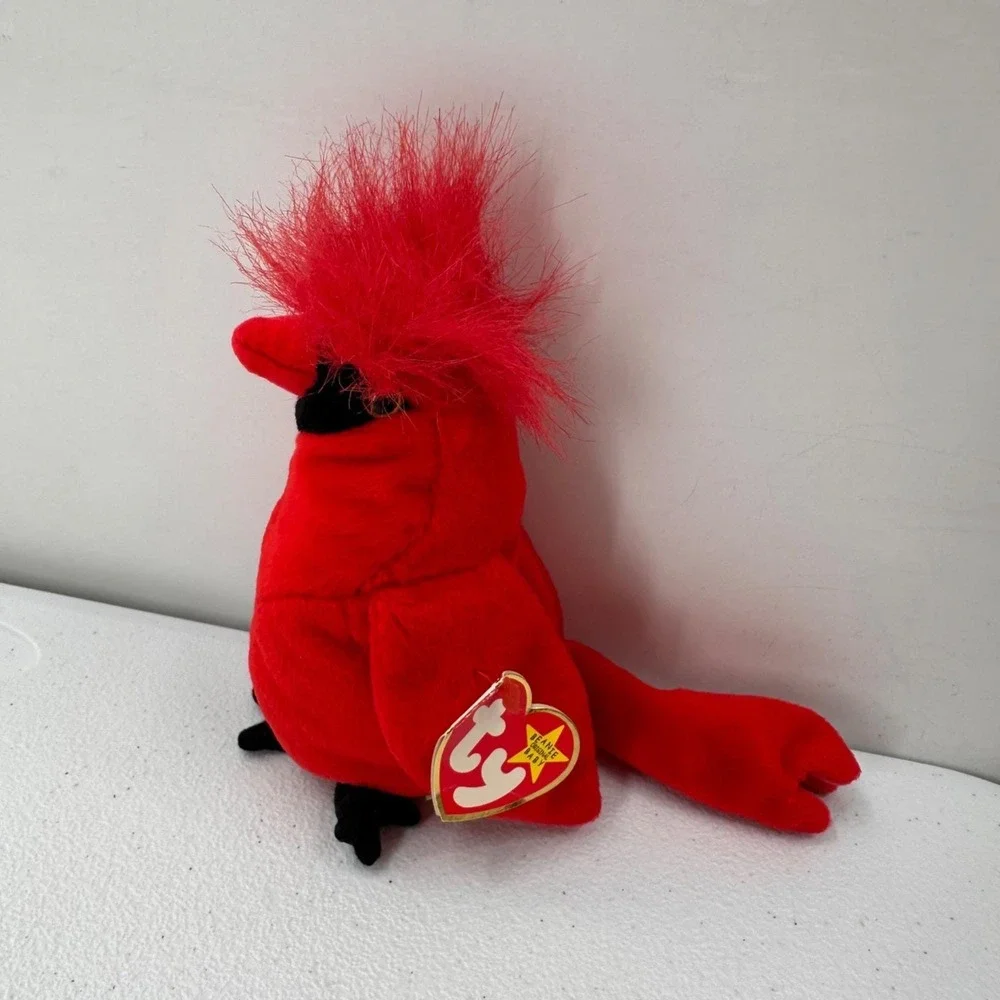 Vintage Ty Beanie Babies Mac & Kuku‎ Plush Birds Set Cardinal Cockatoo Bundle